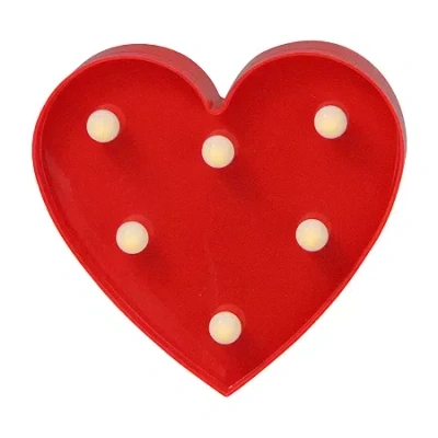 Northlight 6in Red Heart Led Valentine's Day Marquee Wall Decal