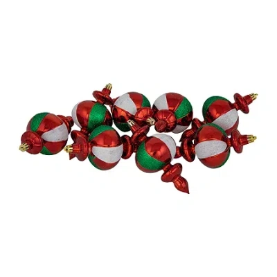 Northlight 6in Traditional Finial 8-pc Christmas Ornament In Red