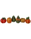 Shop Northlight 6pc Fall Harvest Ceramic Pumpkins Decoration Set In Green