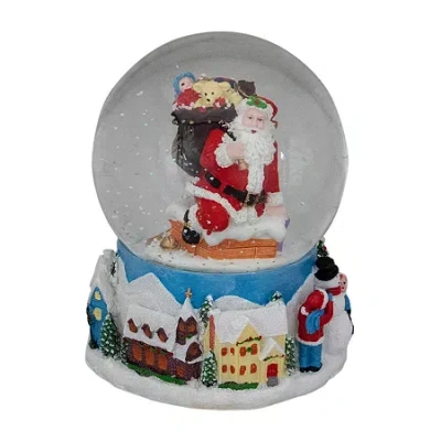 Northlight 7" Santa Coming Down The Chimney Christmas Snow Globe In Multi
