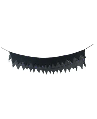Northlight 7075" Lighted Raggedy Halloween Valance With Purple Led Lights