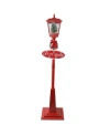 Northlight 70.75" Musical Red Holiday Street Lamp With Christmas Tree Snowfall Lantern In Red