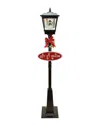Northlight 70.75in Black Lighted Musical Snowman Vertical Snowing Christmas Street Lamp