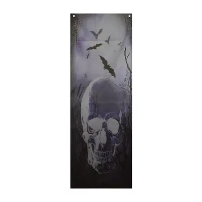 Northlight 70.75in Spooky Blue Skull Door Halloween Yard Art In Black