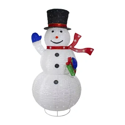 Northlight 71'' Led Lighted White Iridescent Twinkling Snowman Outdoor Christmas Decoration