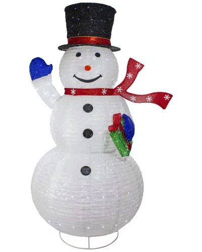 Northlight 71in Led Lighted White Iridescent Twinkling Snowman Outdoor  Christmas Decoration
