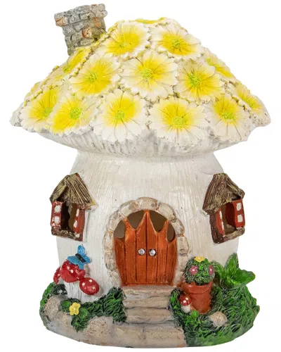 Northlight 7.25in Solar Lighted Flower House Outdoor Garden Statue In Multi