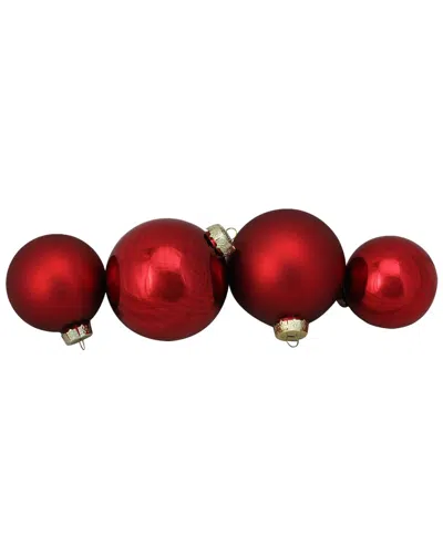 Northlight 96ct Shiny And Matte Red Glass Ball Christmas Ornaments 2.5-3.25" 80mm