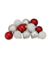 Northlight 72ct Red Silver And White Shiny And Matte Glass Ball Christmas Ornaments 3.25-4" In Red