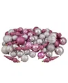 Northlight 75 Count And Shatterproof 3-finish Christmas Ball Ornaments In Pink