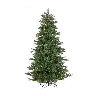 Northlight 7.5' Pre-lit Hudson Fir Artificial Christmas Tree Warm White Led Lights In Green