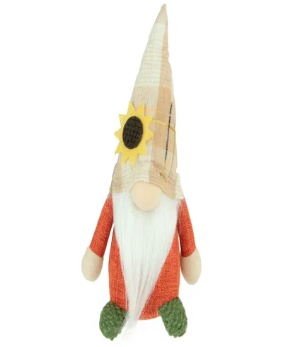 Northlight 7.5" Standing Sunflower Autumn Harvest Tabletop Gnome Figurine In Orange