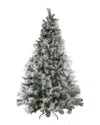 Northlight 7.5ft Pre-lit Led Lights Flocked Victoria Pine Artificial Tree In Green
