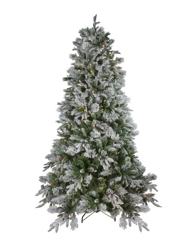 Northlight 7.5ft Pre-lit Flocked Rosemary Emerald Angel Pine Artificial  Christmas Tree - Clear Led  In Blue