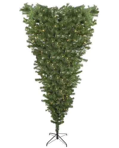 Northlight 7.5ft Pre-lit Green Spruce Artificial Upside Down Christmas Tree -  Warm White Led Lights