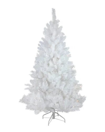 NORTHLIGHT NORTHLIGHT 7.5FT PRE-LIT WHITE ALASKAN PINE ARTIFICIAL CHRISTMAS TREE