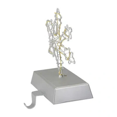 Northlight 7.5in Led Lighted Silver Wired Snowflake Christmas Stocking Holder