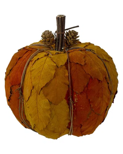 Northlight 7.5in Orange And Brown Fall Harvest Tabletop Pumpkin