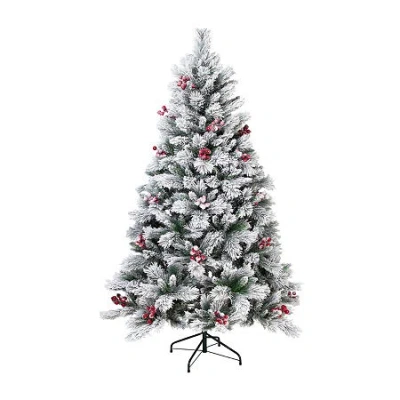 Northlight 7ft Full Flocked Fairfield Fir Artificial 6 1/2 Foot Flocked Pine Christmas Tree In Gray