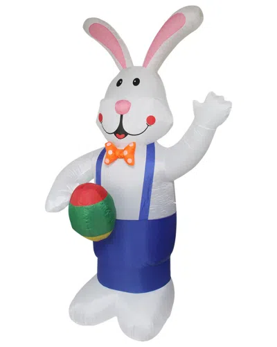 Northlight 7ft Inflatable Lighted Easter Bunny With Eggs Outdoor Decoration In White