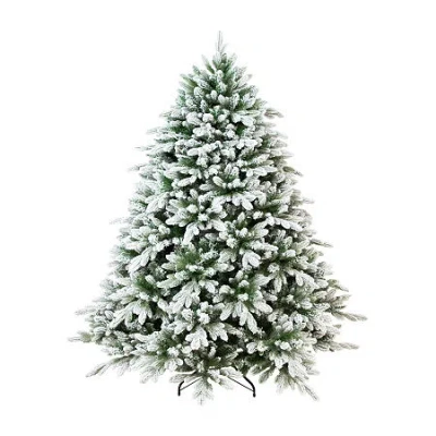 Northlight 7ft Mountain Pearl Flocked Artificial 6 1/2 Foot Flocked Christmas Tree In Green