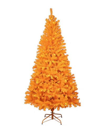 Northlight 7ft Pre-lit Medium Artificial Pine Christmas Tree Orange In Gold