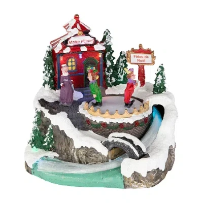Northlight 8" Led Lighted And Animated Scene Village Display Lighted Christmas Village In Multi