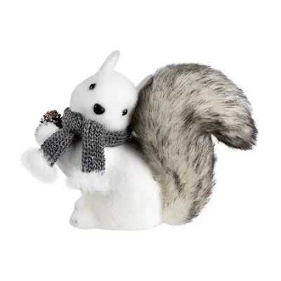 Northlight "8"" Squirrel With Pinecone" Christmas Tabletop Decor In White