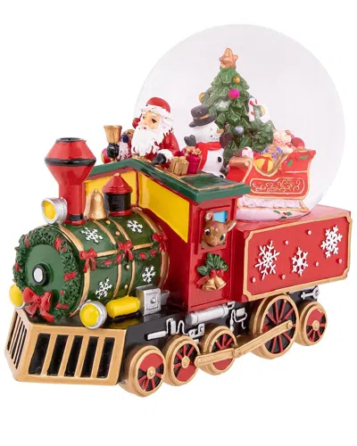Northlight 8.25in Santa Driving The Christmas Train Musical Snow Globe In Red