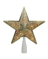 Northlight 8.5" Gold Glitter Star Cut-out Design Christmas Tree Topper In Gold