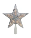 Northlight 8.5" Silver Glitter Star Cut-out Design Christmas Tree Topper In Silver