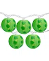 Northlight 8.5ft 10-count St. Patrick's Day Paper Lantern Patio Lights In Green