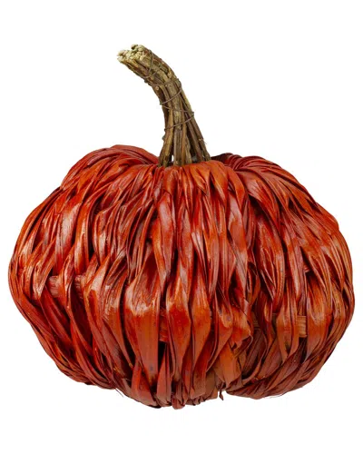 Northlight 8.5in Autumn Harvest Woven Pumpkin Decoration In Orange