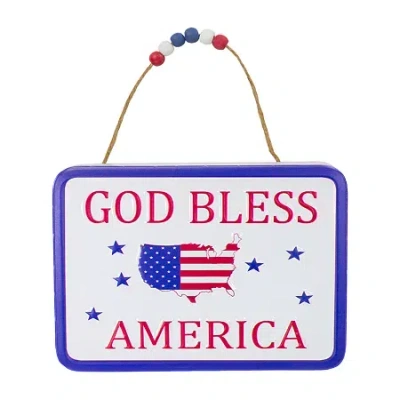 Northlight 8.75" God Bless America Metal Wall Art In Multi
