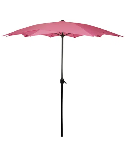 Northlight 8.85ft Outdoor Patio Lotus Umbrella With Hand Crank In Pink