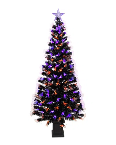 NORTHLIGHT NORTHLIGHT 8-FUNCTION FIBER OPTIC ARTIFICIAL PINE POTTED HALLOWEEN TREE