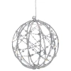 Northlight 8in Led Lighted Silver Wired Hanging Ball - Warm White String Lights In Multi