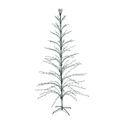 Northlight 9' Black Pre-lit Artificial Cascade Twig Christmas Tree - Green Lights