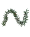 Northlight 9' Flocked Angel Pine With Pine Cones Artificial Christmas Garland In Green