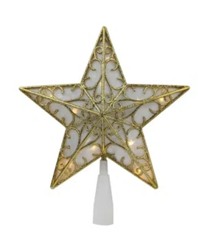 Northlight 9" Gold Glitter Star Led Christmas Tree Topper