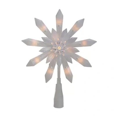 Northlight 9-inch Lighted White Snowflake Christmas Tree Topper - Clear Lights