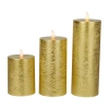 Northlight 9" Led Flickering Flameless Pillar Flameless Candle In Gold