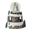 Northlight 9" Led Lighted Animated And Musical Snowman And Train Christmas Snow Globe In White