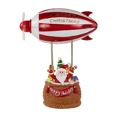 Northlight 9" Musical And Animated Blimp And Santa Plays Music Christmas Tabletop Decor In Multi