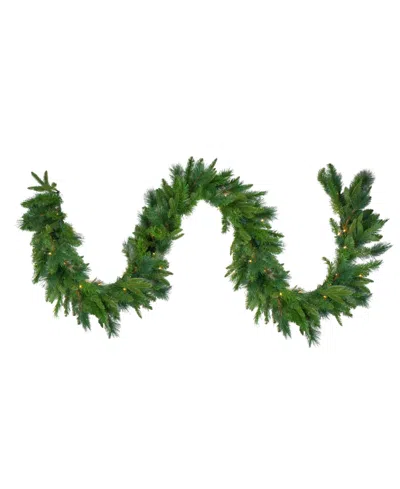 Northlight 9' Pre-lit Mixed Rosemary Pine Artificial Christmas Garland In Green