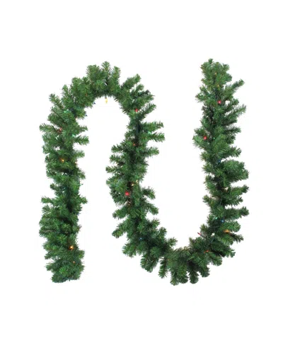 Northlight 9' Pre-lit Oak Creek Pine Artificial Christmas Garland In Green