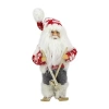 Northlight 9'' Red And White Frontier Reindeer Skiing Santa Claus Christmas Figurine In Multi