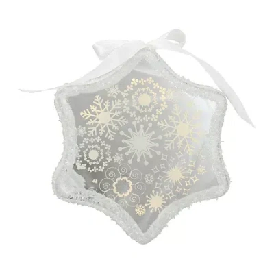 Northlight 9'' White Pre-lit Led Sparkle Snowflake Scene Christmas Ornament