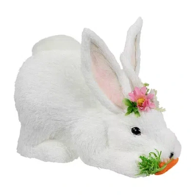 NORTHLIGHT 9" RABBIT WITH CARROT EASTER FIGURINE