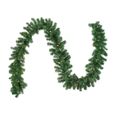 Northlight 9' X 10'' Pre-lit Oak Creek Pine Artificial Christmas Garland - Clear Dura-lit Lights In Green